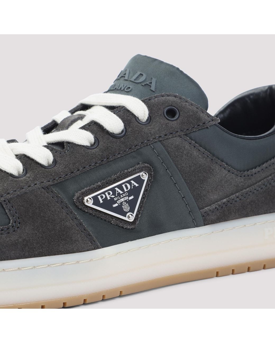 Prada Black Downtown Lace-Up Sneakers for men