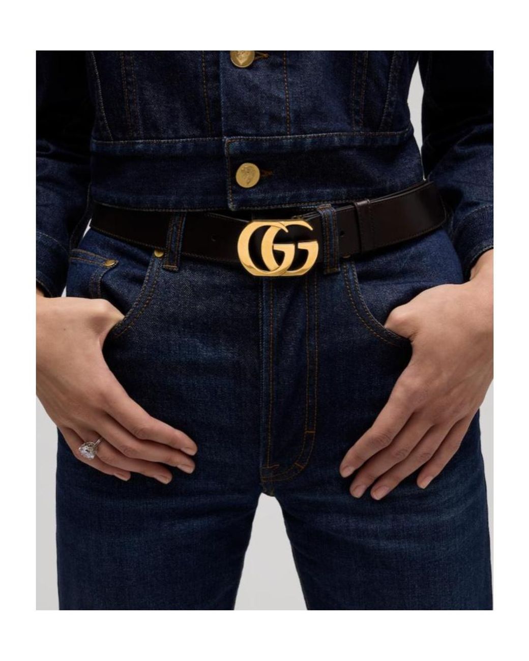 Gucci Black Cut Gg Marmont Belt