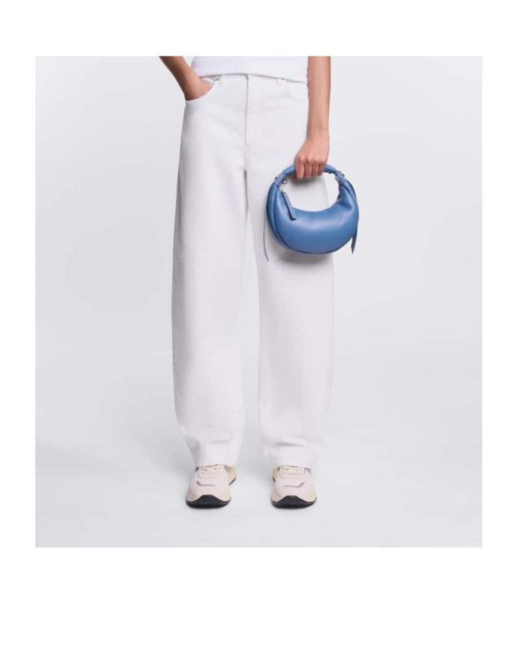 Hogan Blue Zip-Closure Shoulder Bag