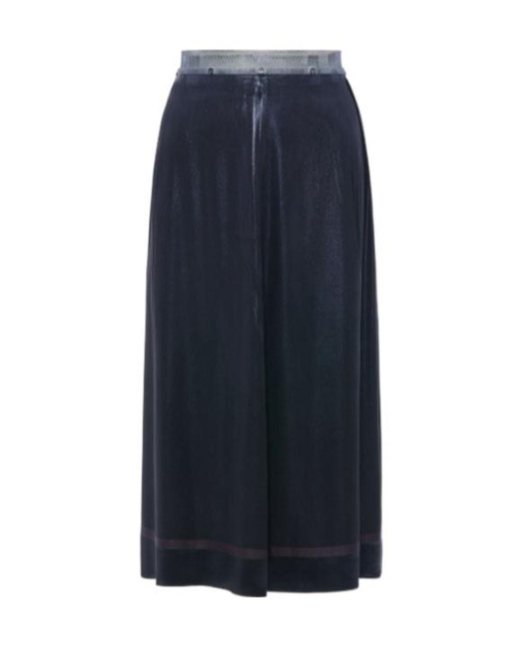 Maison Margiela Blue Foil Treated Midi Skirt
