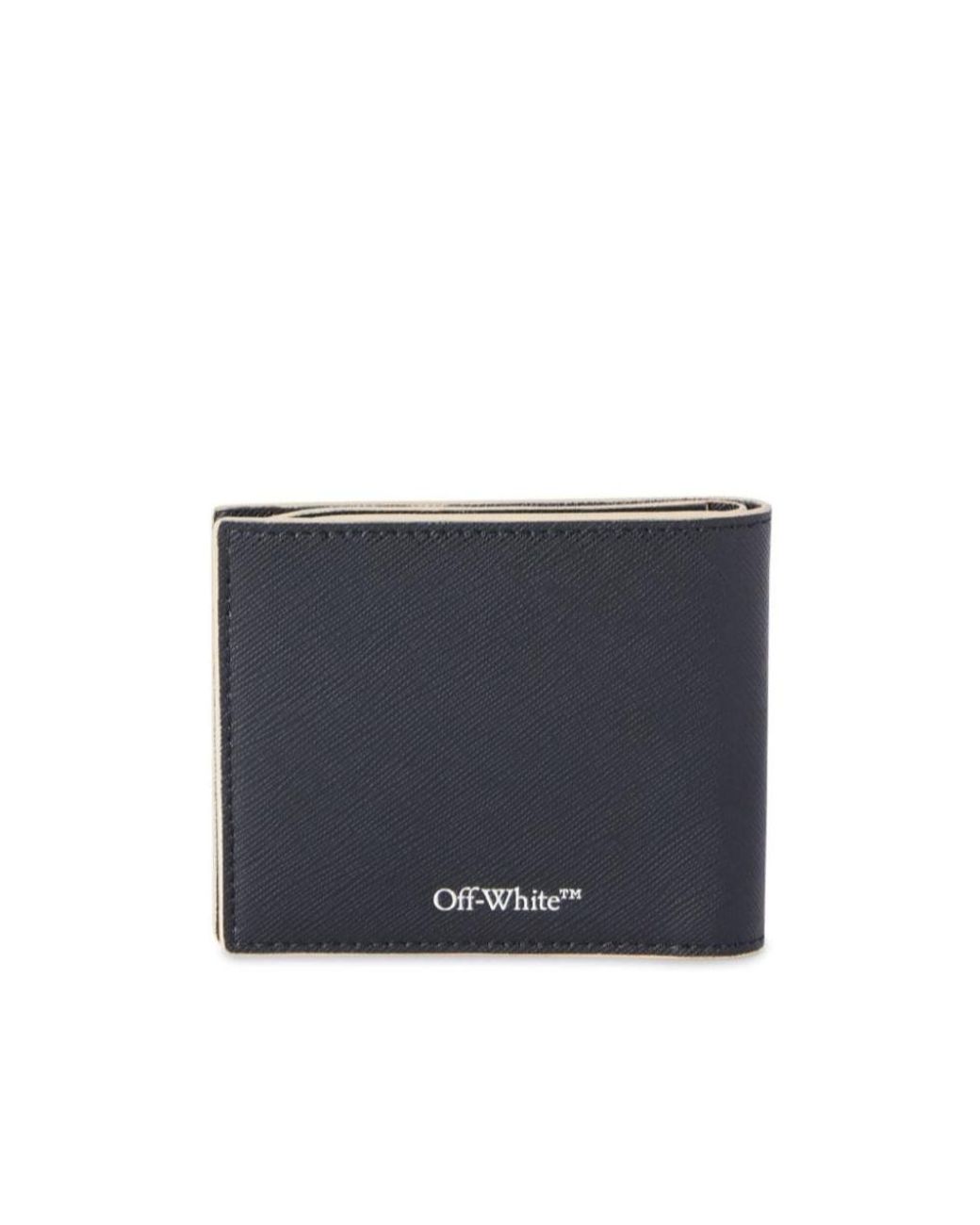 Off-White c/o Virgil Abloh Blue Logo Printed Bi-Fold Wallet for men