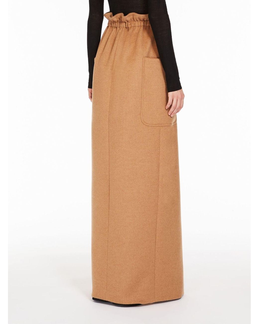 Max Mara Brown Patch-Pocket Straight Skirt