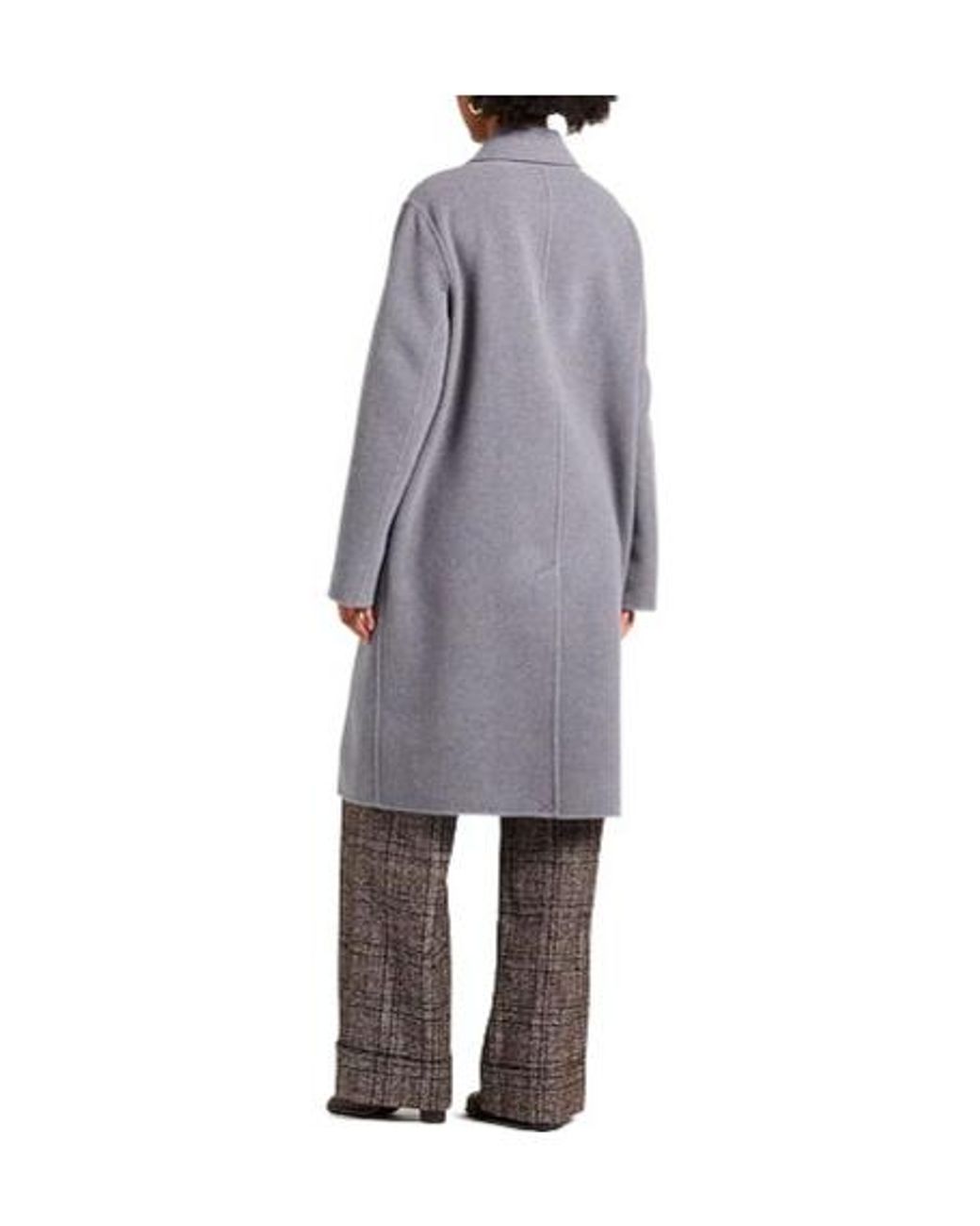 Tory Burch Gray Plain Colour Coats