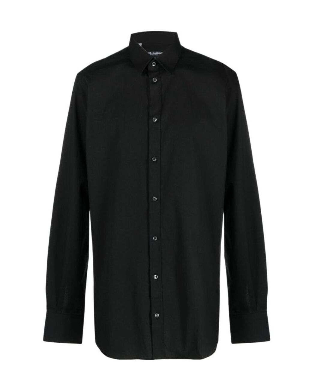 Dolce & Gabbana Black Long-Sleeved Buttoned Shirt for men