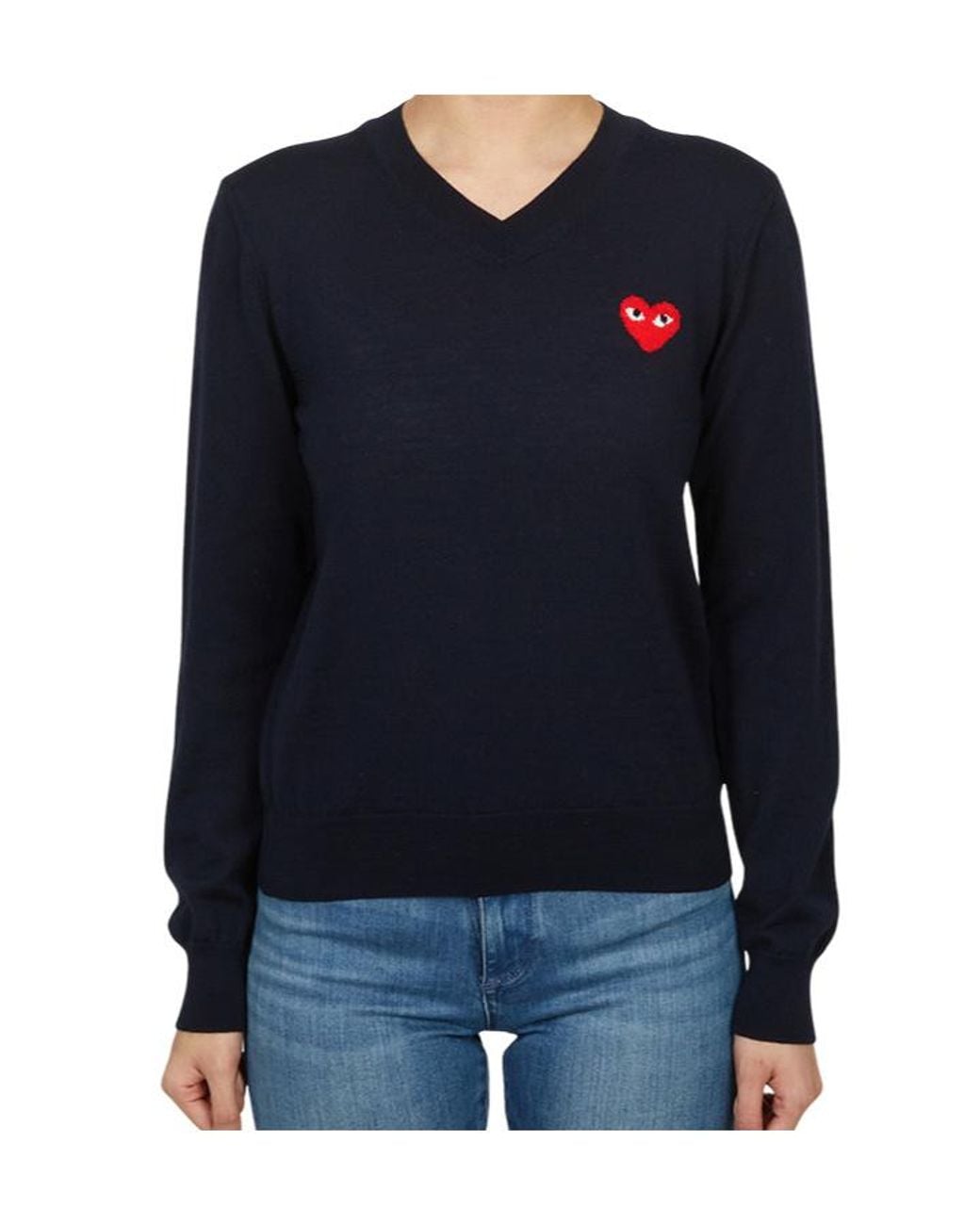 COMME DES GARÇONS PLAY Blue Long Sleeve Sweater