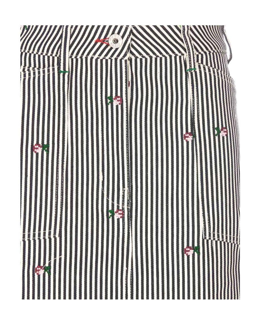 KENZO Multicolor Striped Midi Skirt