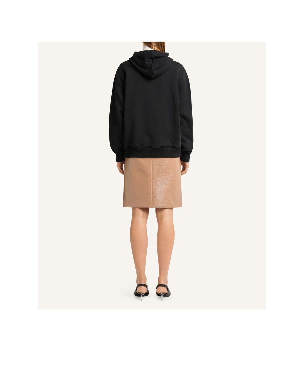 Courreges Black Logo-Patch Cotton Hoodie