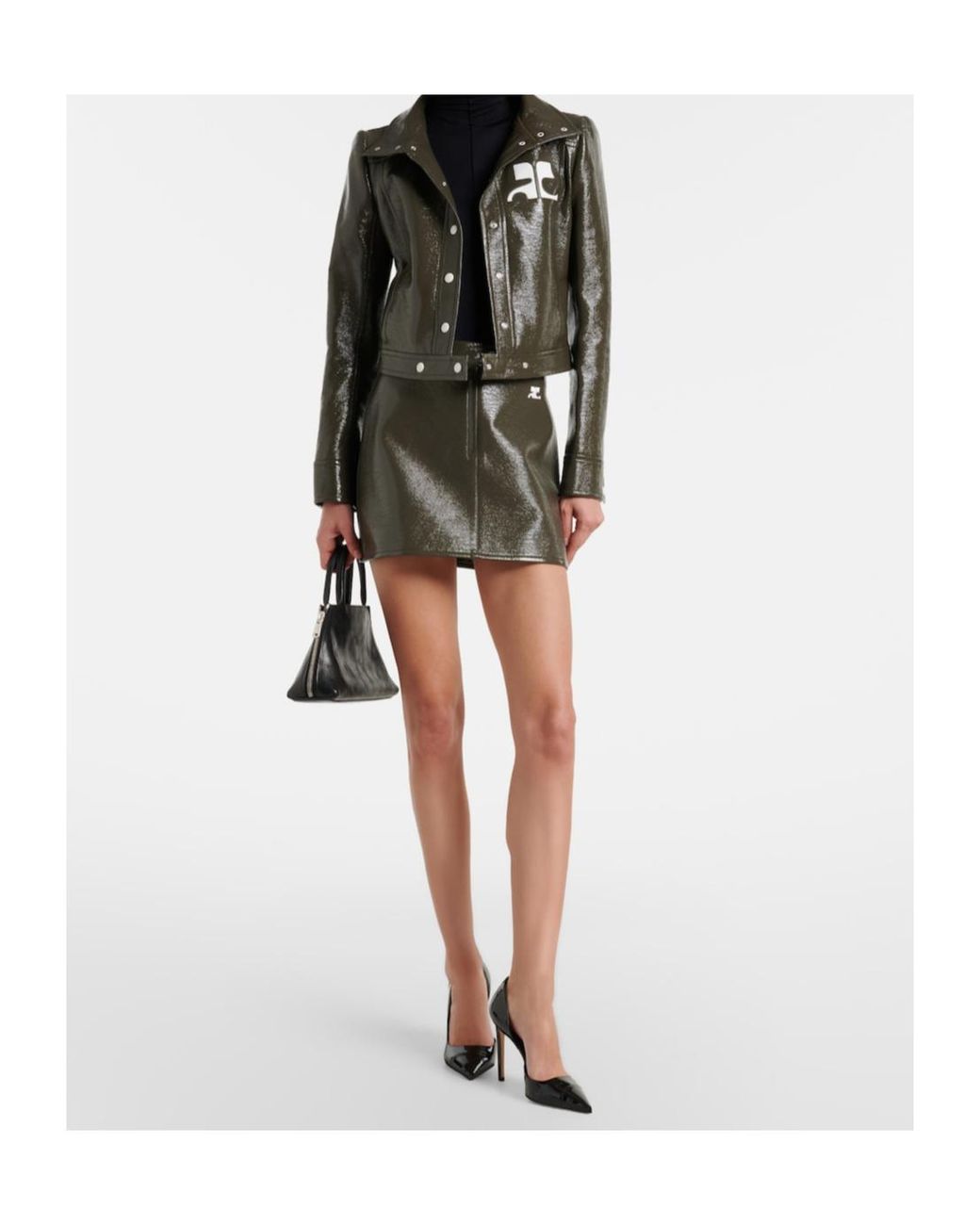 Courreges Black Cotton-Blend Vinyl Jacket