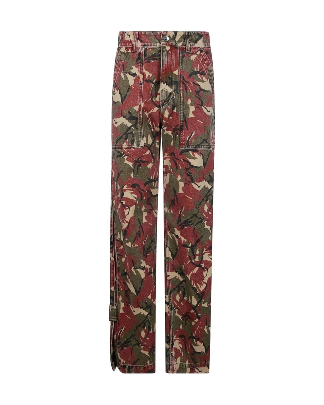Rabanne Brown Camouflage-Print Washed Effect Jeans