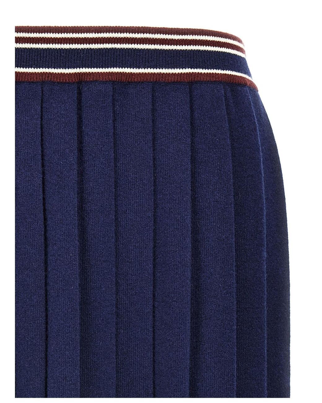 Miu Miu Blue Pleated Mini Skirt