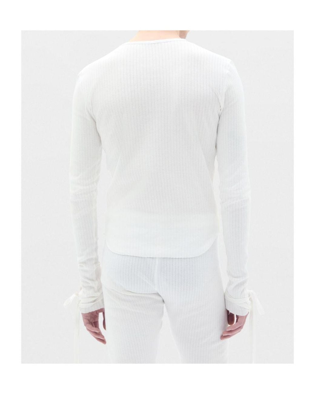 Ann Demeulemeester White Pointelle T-Shirt for men