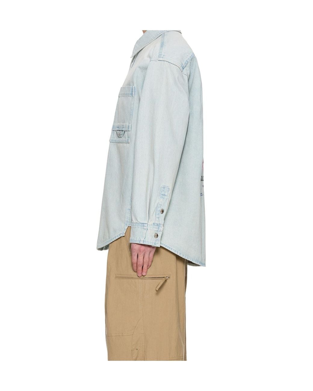 Wooyoungmi Blue Wildflower Denim Shirt for men