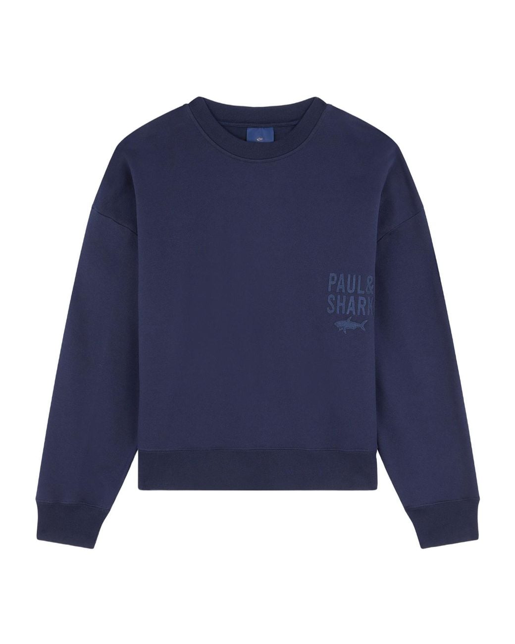 Paul & Shark Blue Logo Fleece Sweater for men