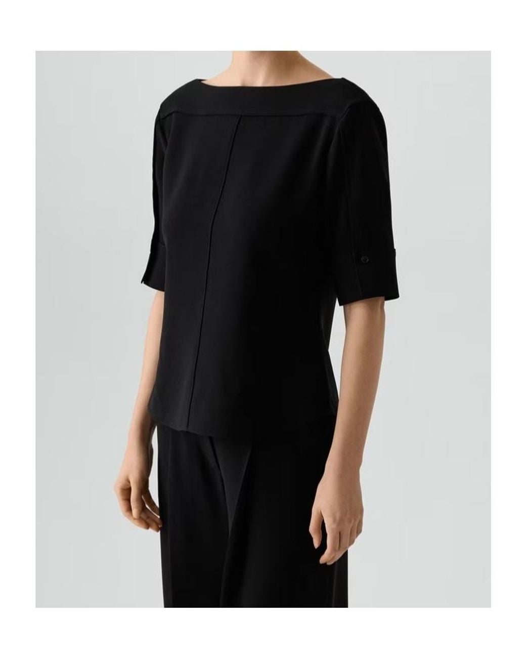 Theory Black Short-Sleeve Blouse