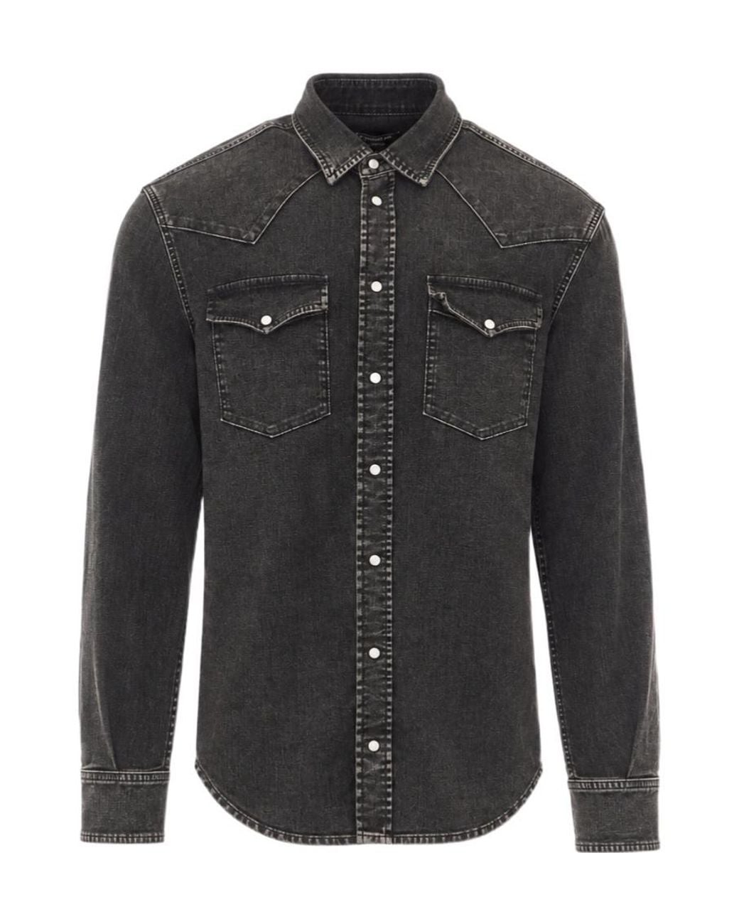 Dondup Black Western Denim Shirt for men