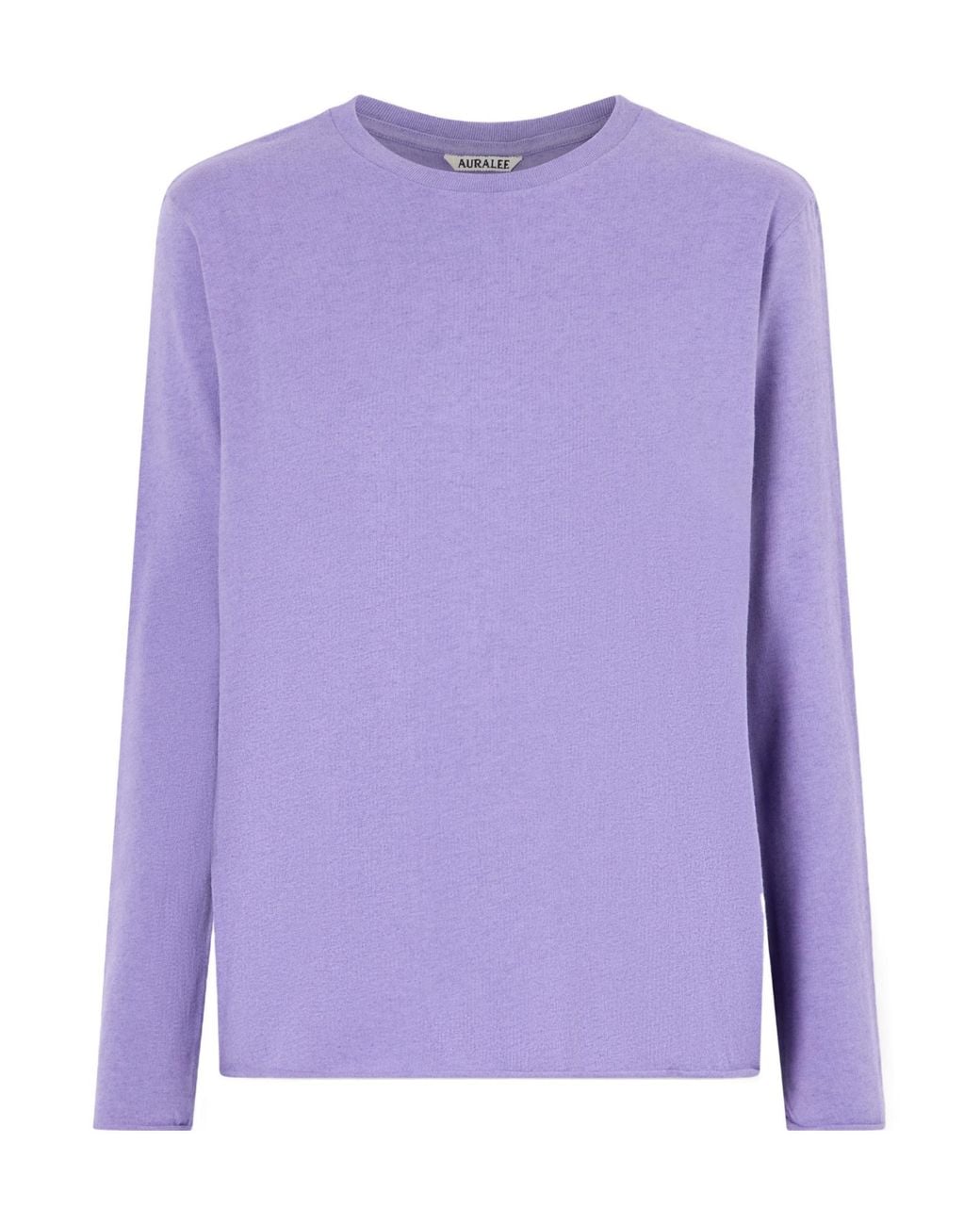 Auralee Purple Rolled-Edge Long-Sleeve T-Shirt