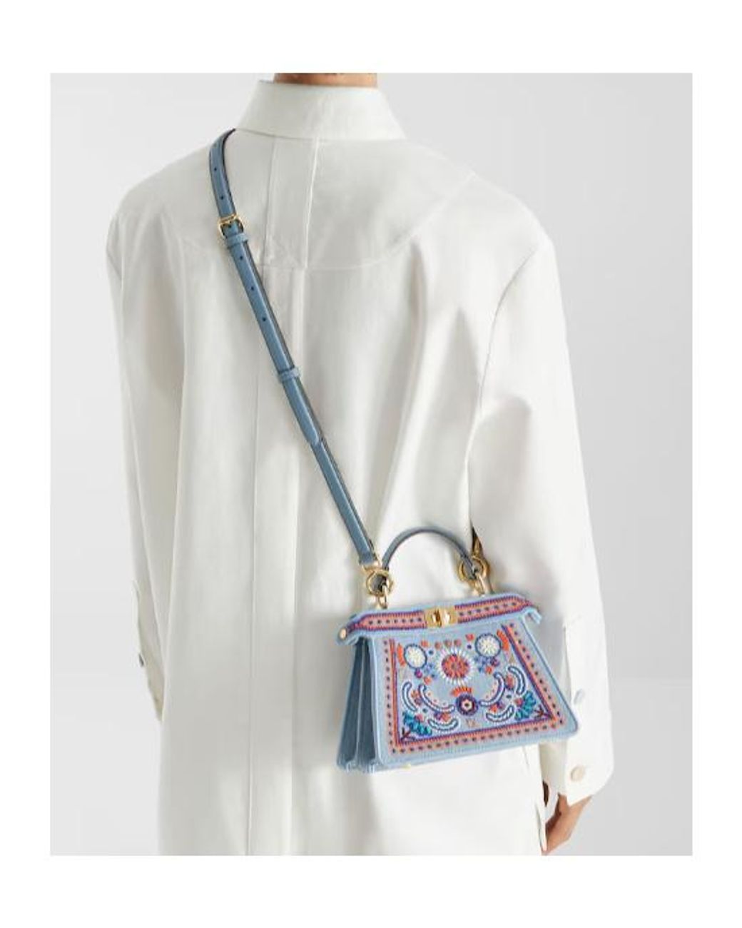 Fendi Blue Peekaboo Iseeu Petite Tote Bag