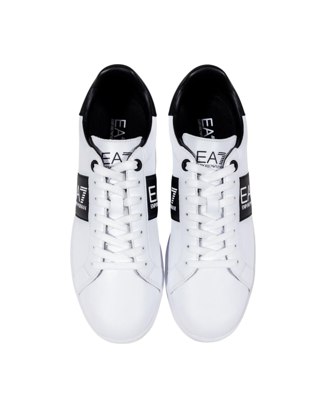 EA7 White Logo Printed Low-Top Sneakers for men