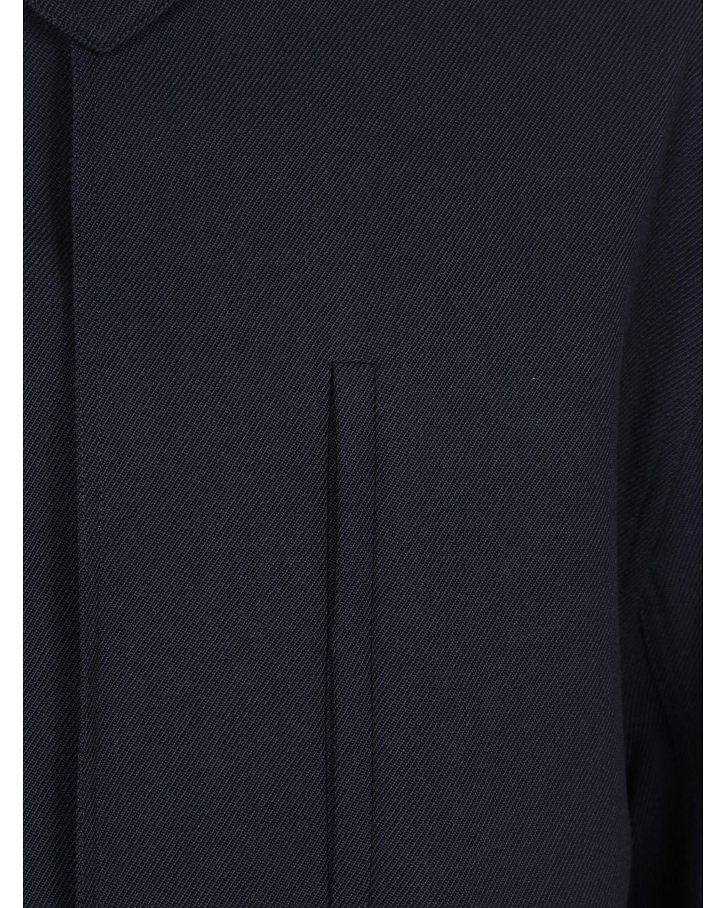 Rick Owens Blue Fw26 Tower Runway Collared Mac for men