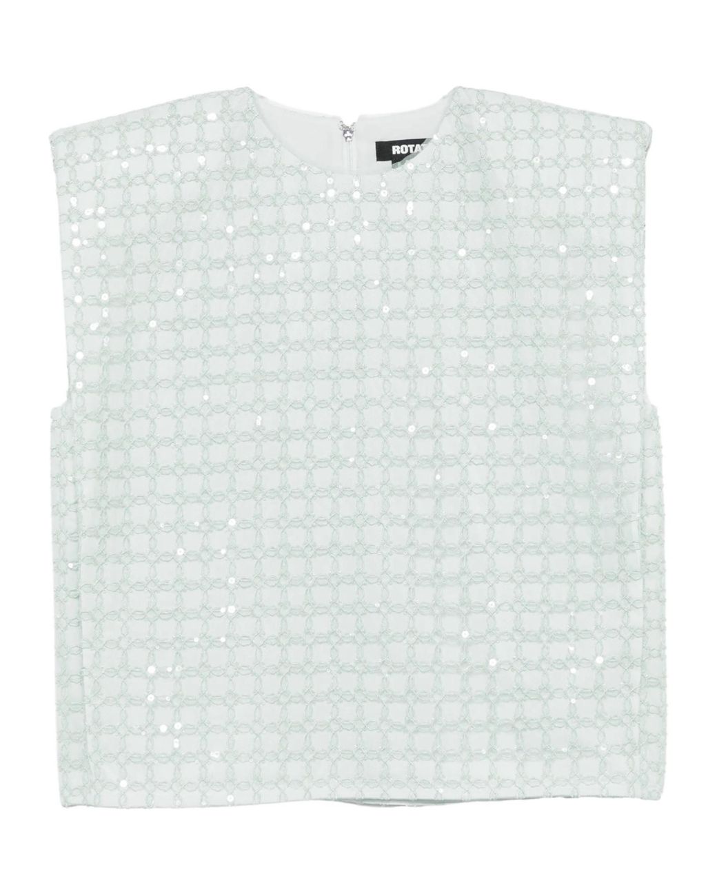 ROTATE BIRGER CHRISTENSEN White Sequin-Embellished Sleeveless Top