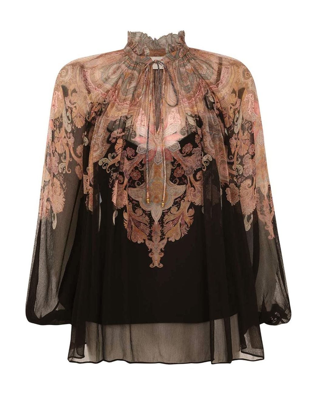 Zimmermann Brown Illustration Billow Blouse