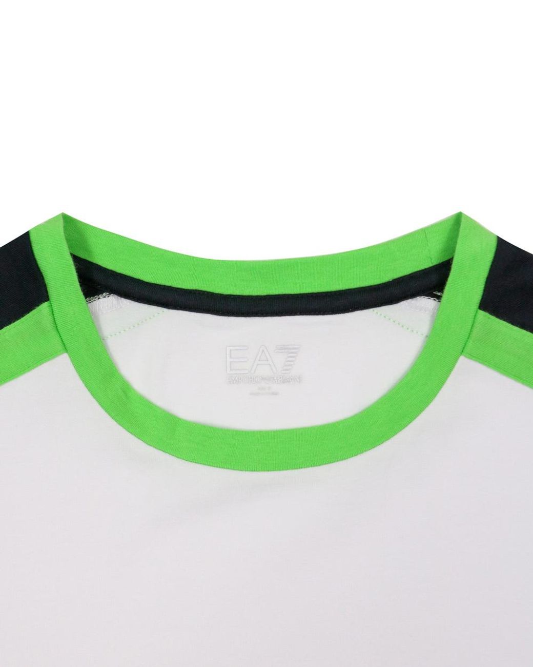 EA7 Green Logo Printed T-Shirt With Round Neck for men