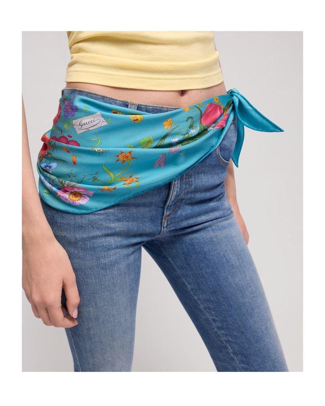 Gucci Blue Printed Diamond Scarf