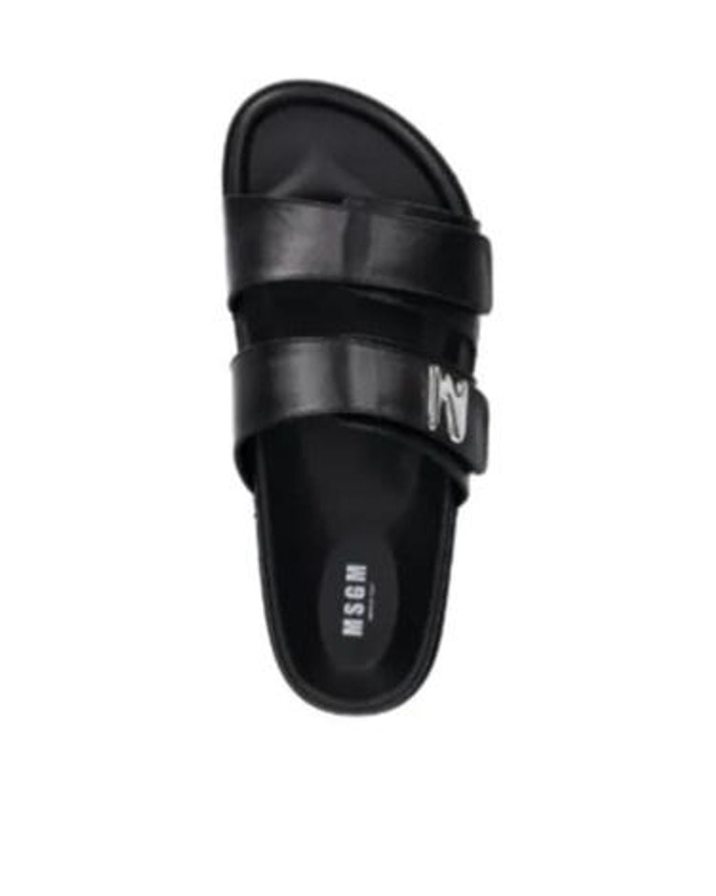 MSGM Black Flat Slides