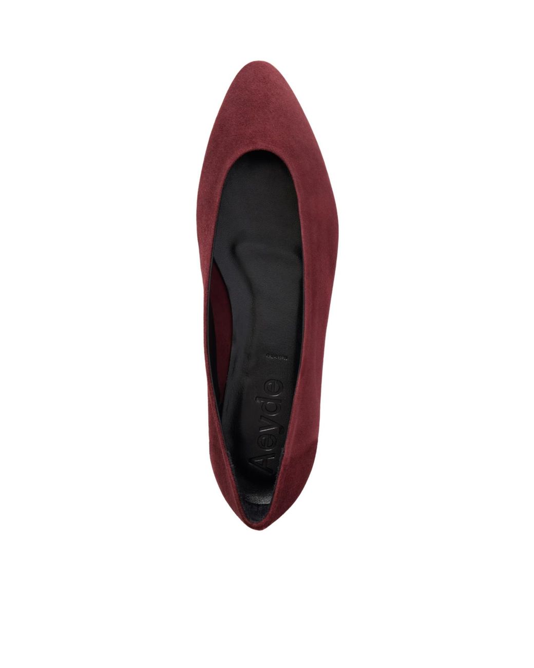 Aeyde Red Solid Suede Ballet Flats