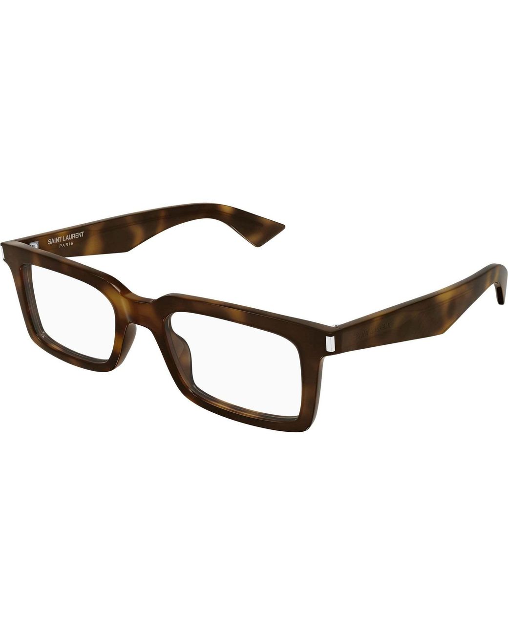 Saint Laurent White Eyewear Rectangle Frame Glasses for men