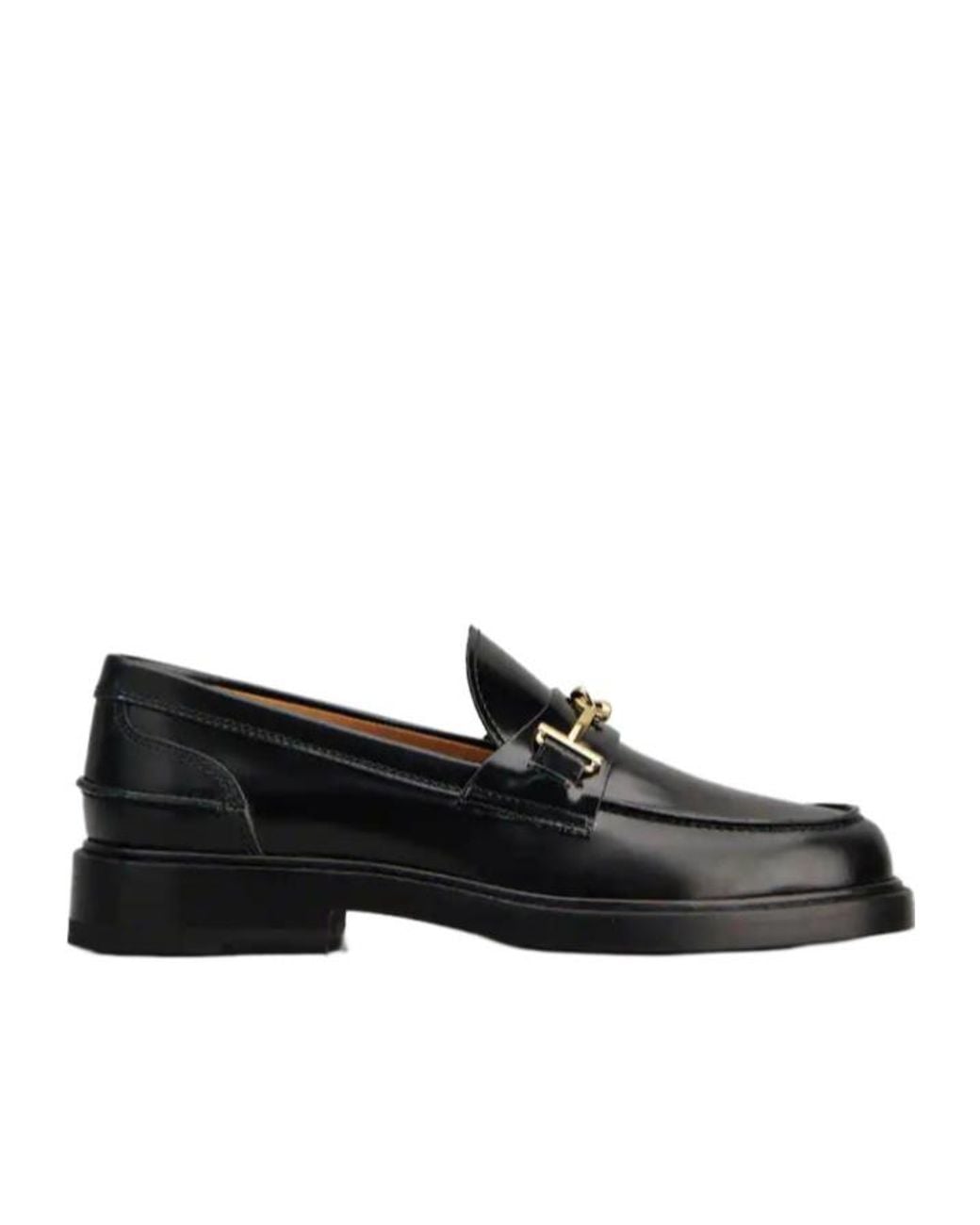 Tod's Black Logo-Plaque Round Toe Loafers
