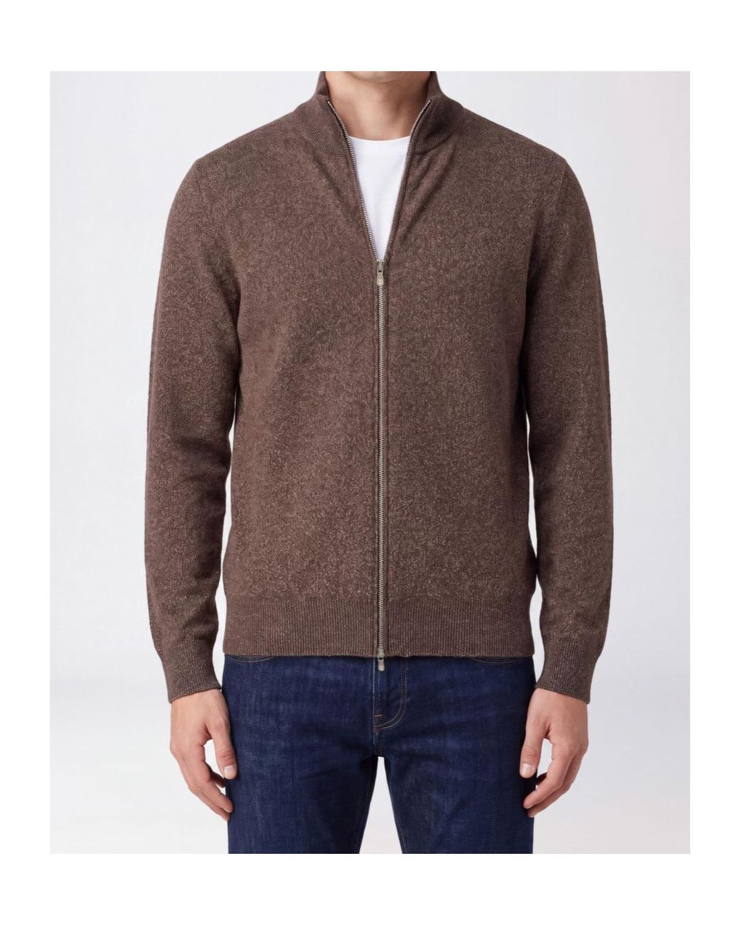 Brunello Cucinelli Brown Zipped Cardigan for men