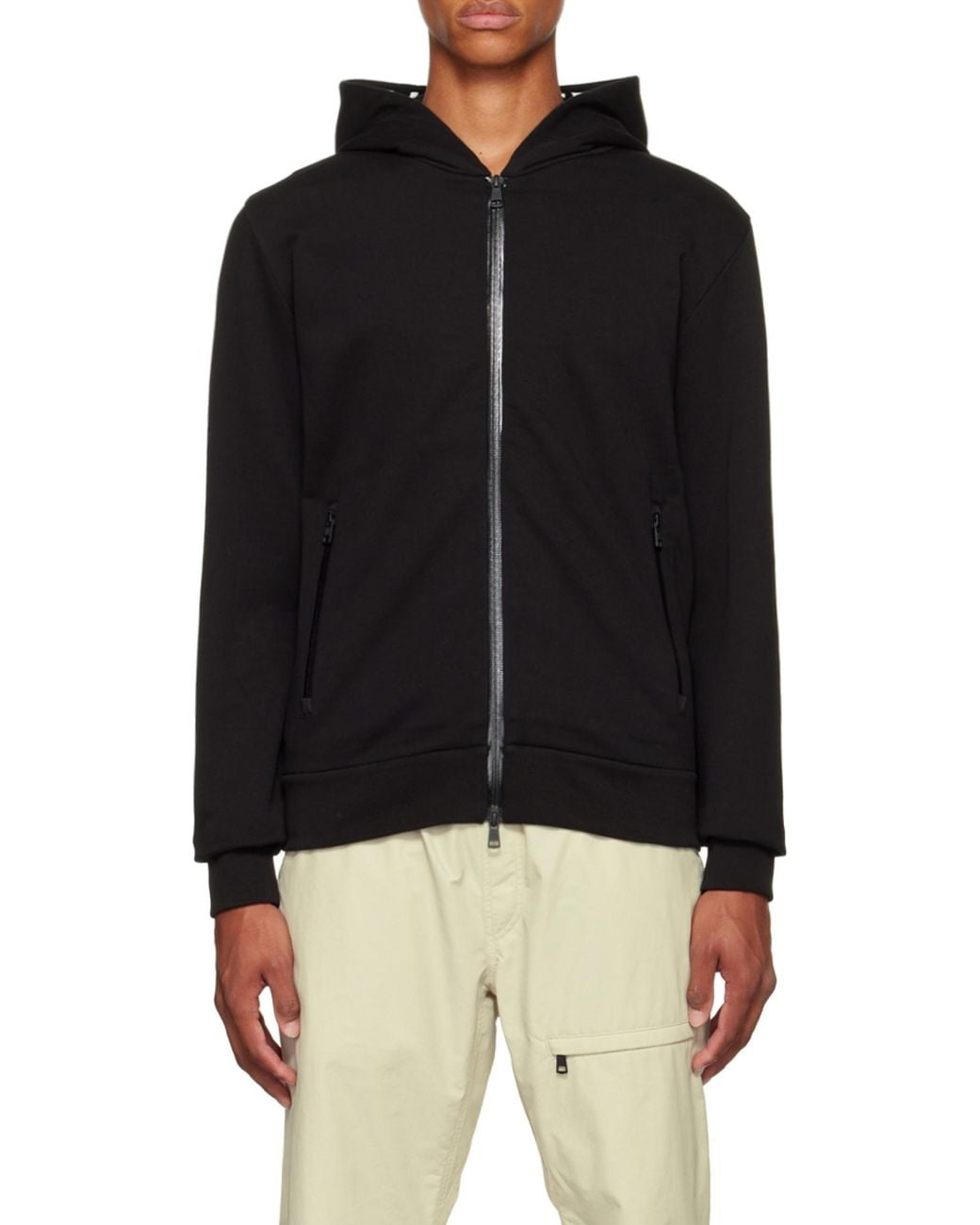 Moncler Blue Zip-Up Cotton Hoodie for men
