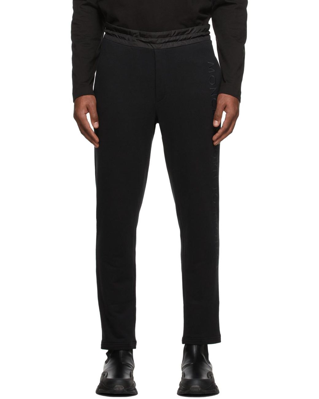 Moncler Black Born To Protect Logo-Print Joggers for men