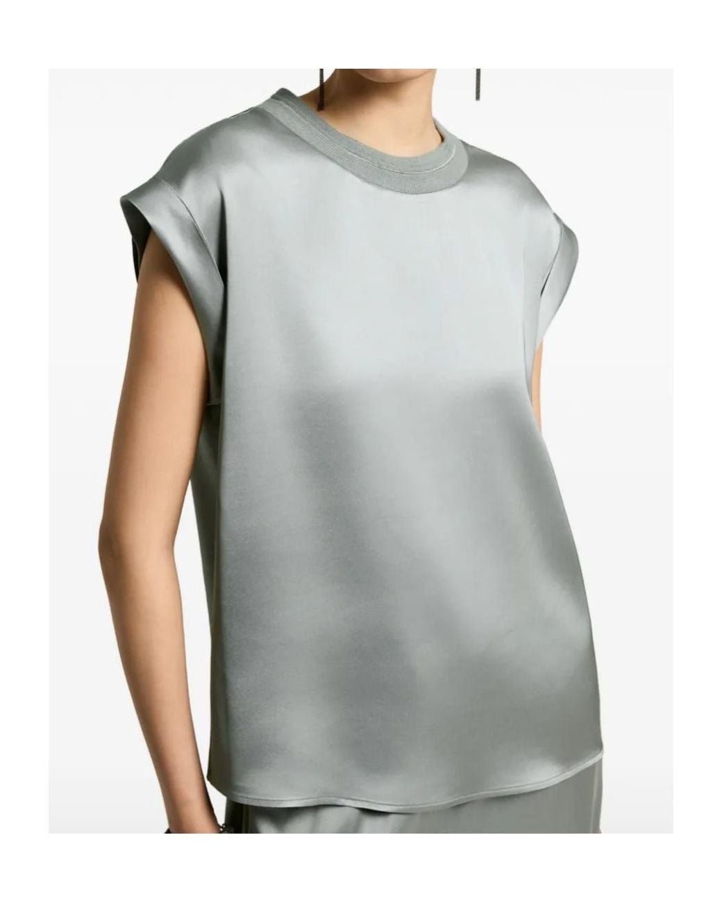 Peserico Gray Short Sleeve Crewneck T-Shirt