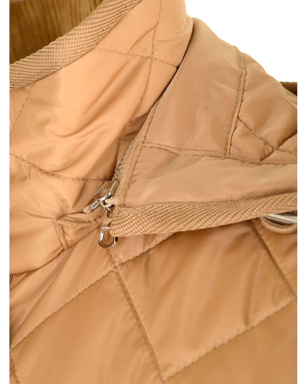 Burberry Natural Diamond-Quilted Drawstring Waist Hooded Jacket