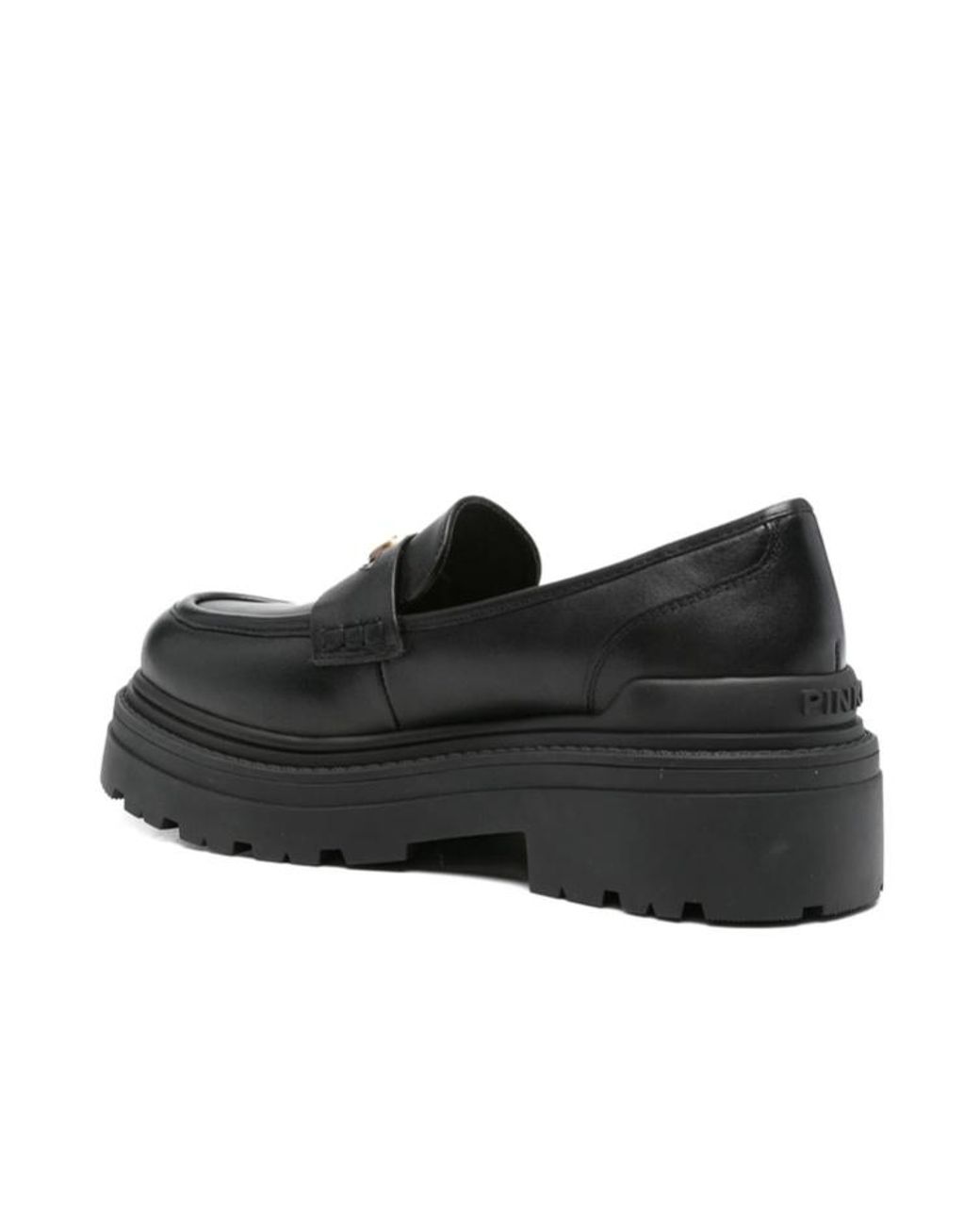 Pinko Black Round Toe Loafers