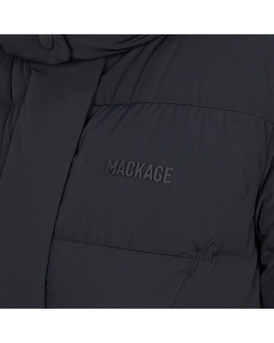 Mackage Black Coralia-City Recycled Down Coat With Storm Visor And Belt