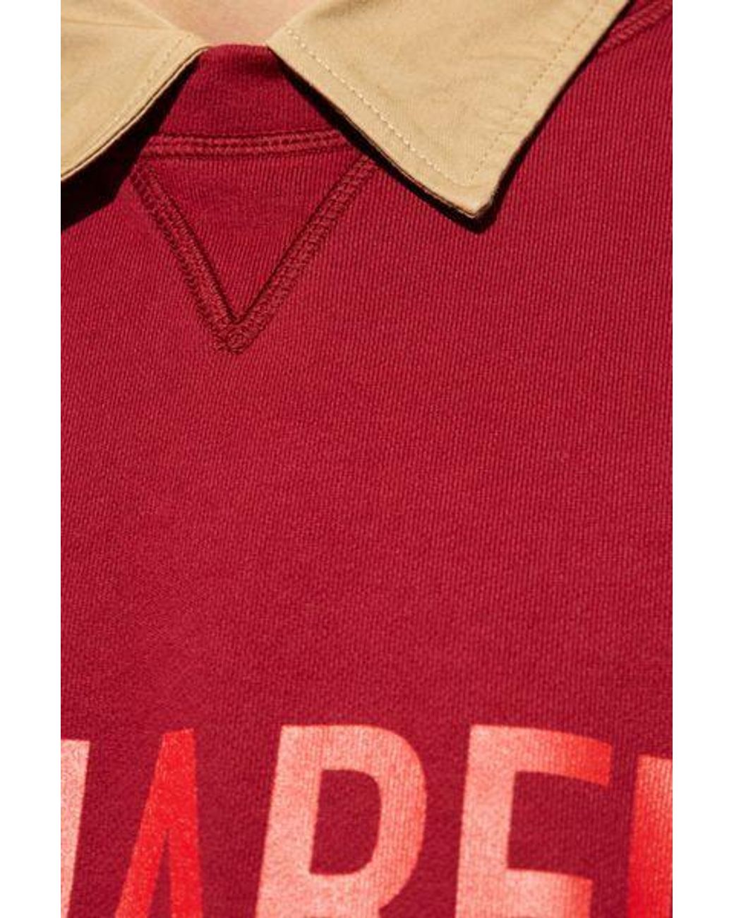 DSquared² Red Logo Printed Crew Neck Sweatshirt for men