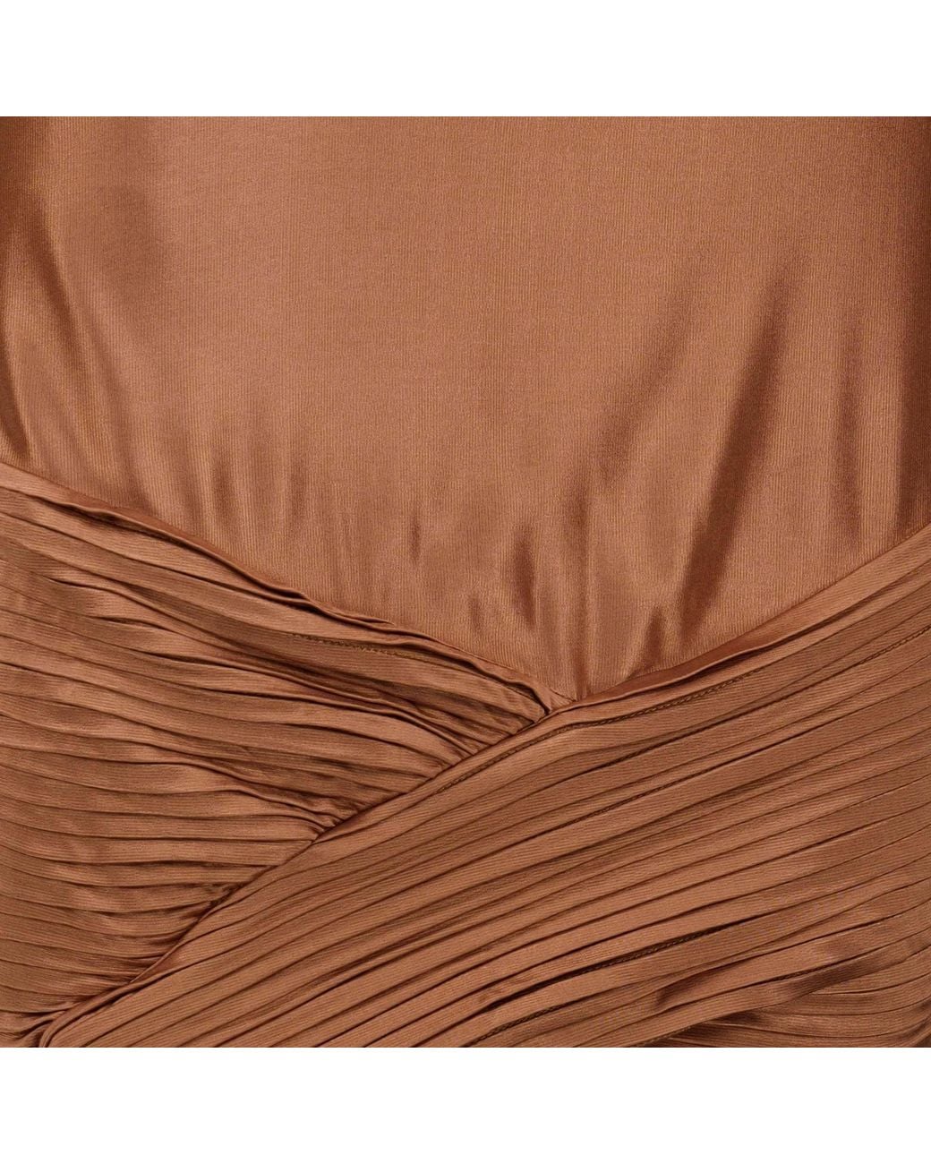 Rabanne Brown Pleated Zip-Up Mini Skirt