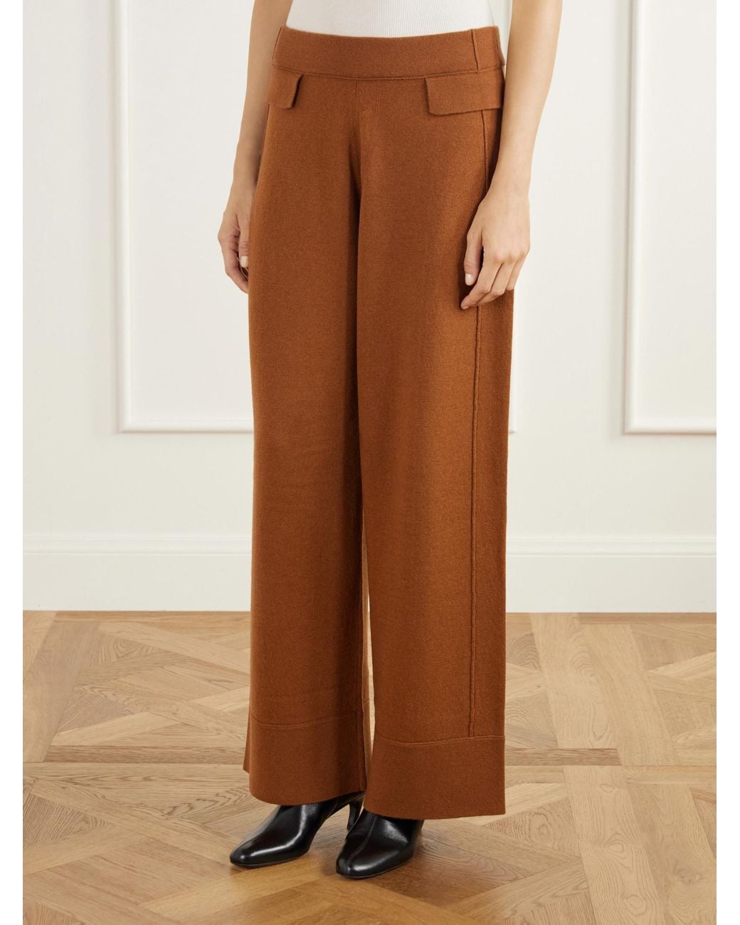 Allude Brown Minimalist Long Pants