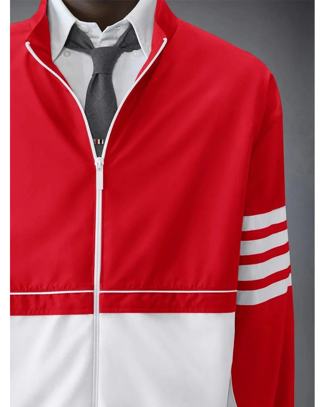 Thom Browne Red Bar Ripstop Windbreaker for men