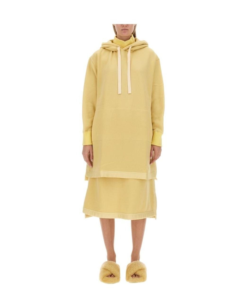 Jil Sander Yellow Oversized Fit Hoodie