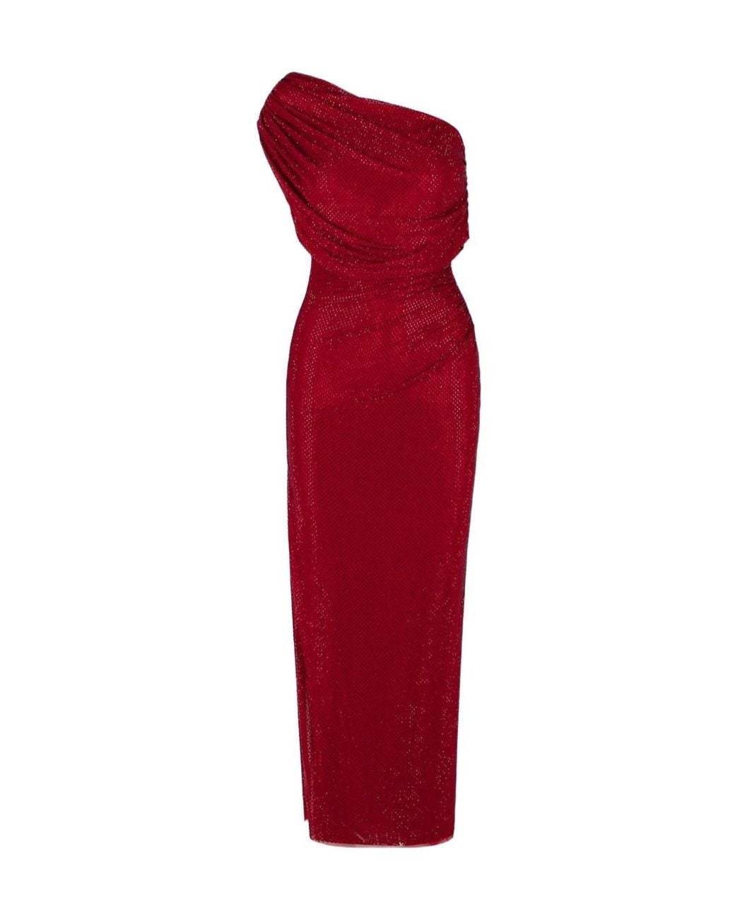 Self-Portrait Red Drape Detail Midi Dress