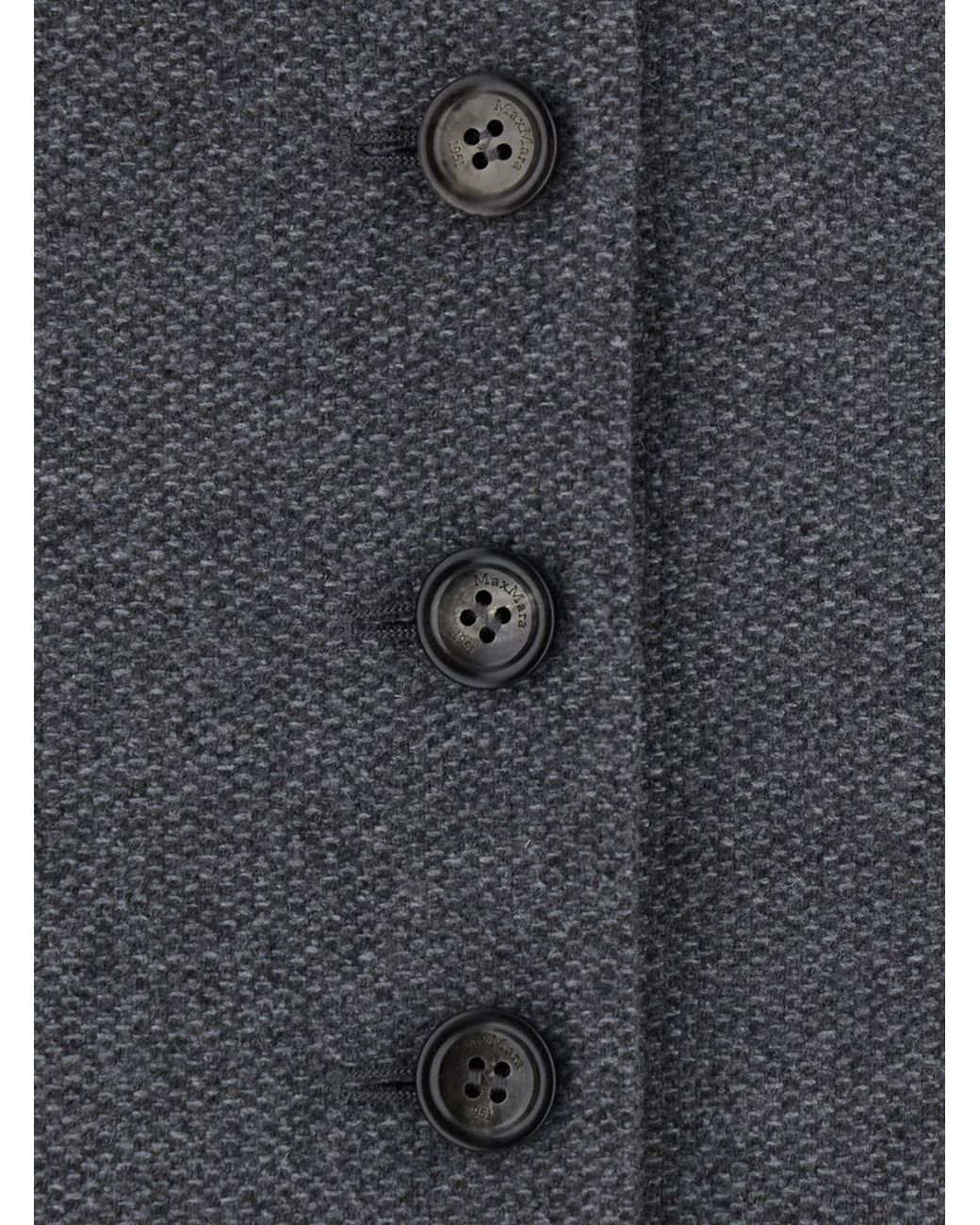 Max Mara Blue Textured Button-Front Jacket