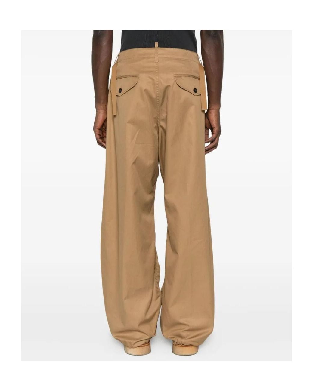 DSquared² Natural Side Belted Utility Trousers for men