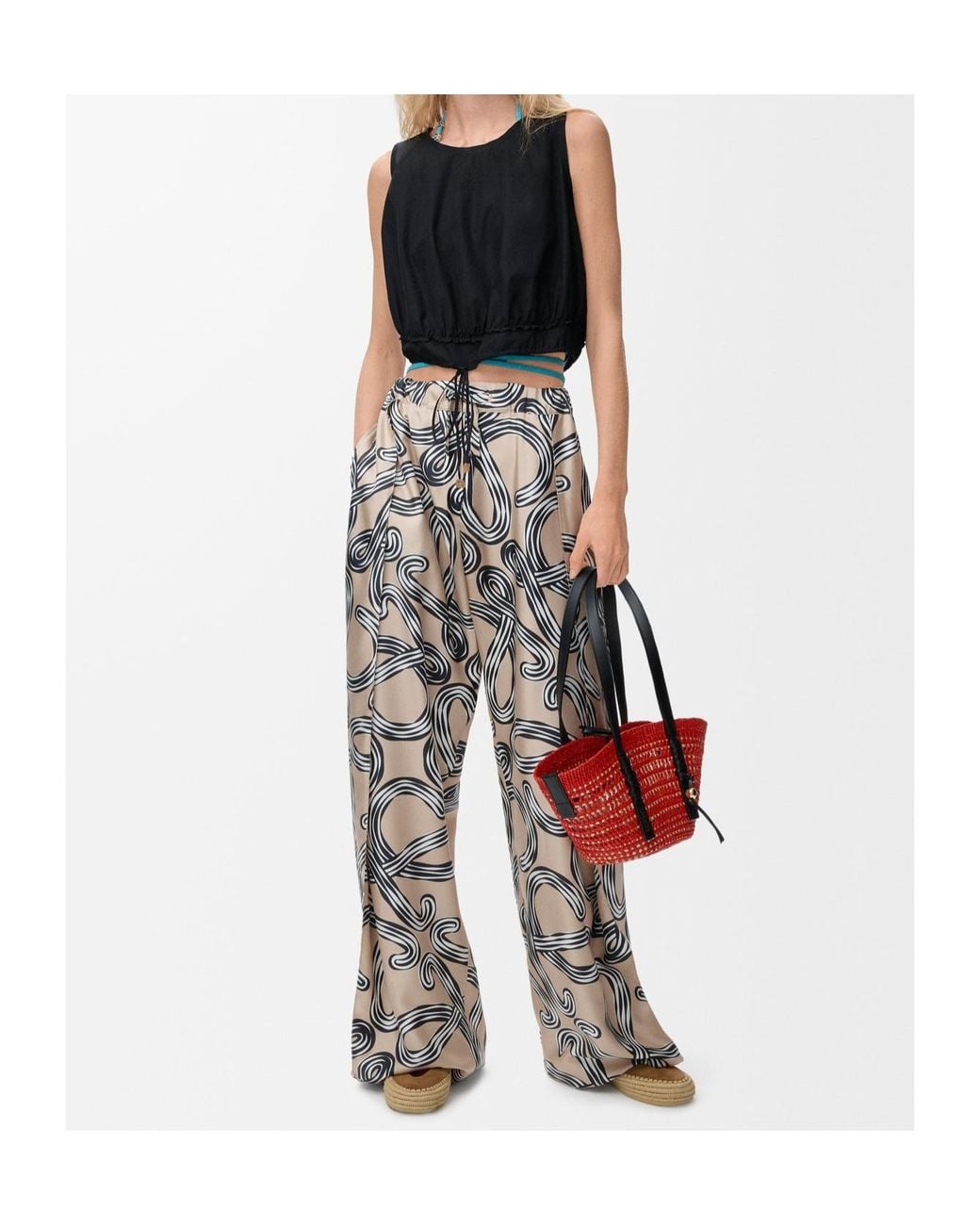 Loewe White Drawstring Casual Pants
