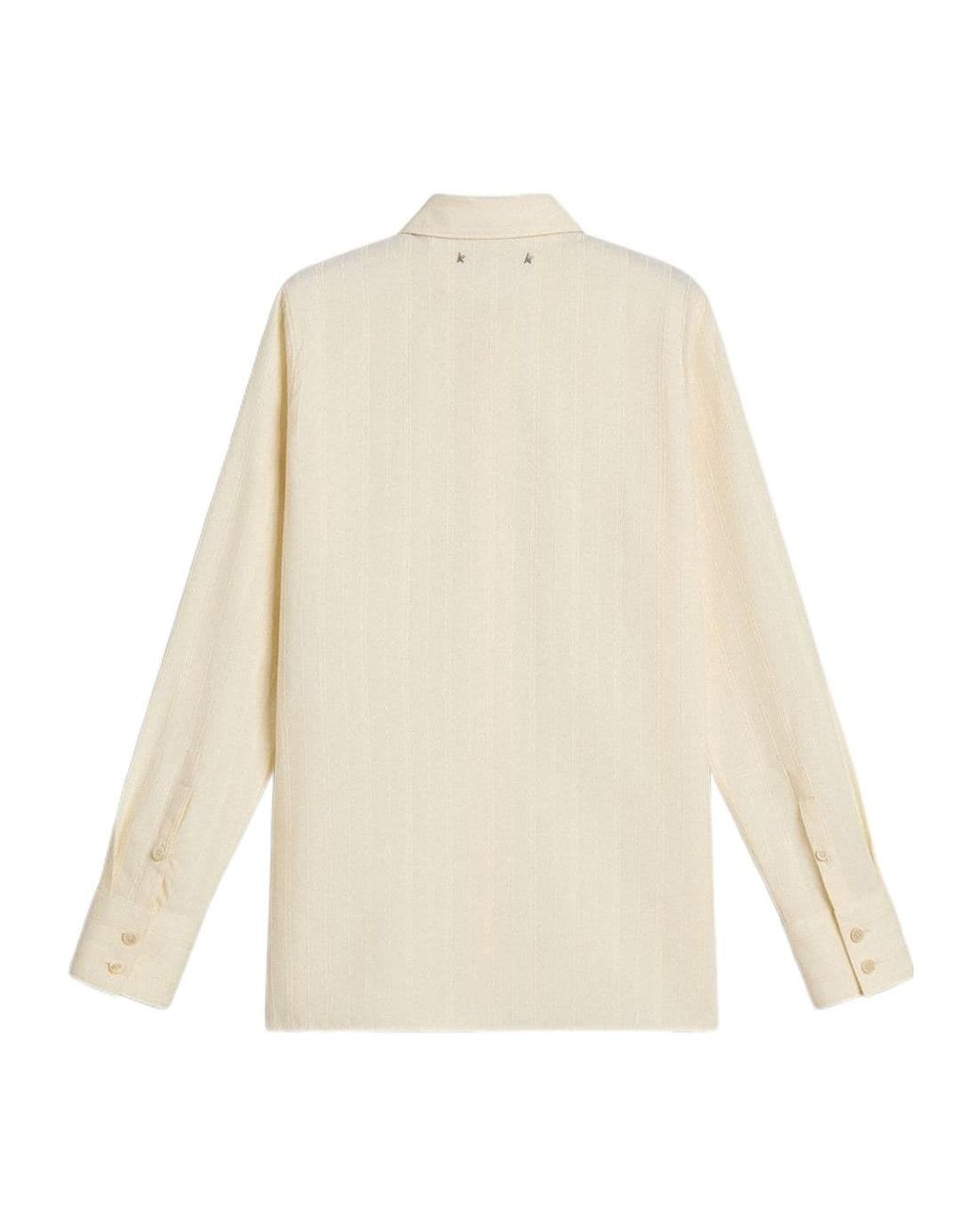 Golden Goose Deluxe Brand Natural Floral Embroidered Shirt