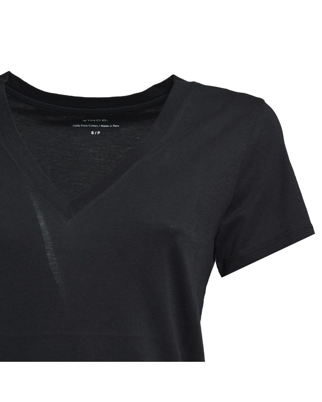 Vince Black Classic V-Neck Short-Sleeved T-Shirt