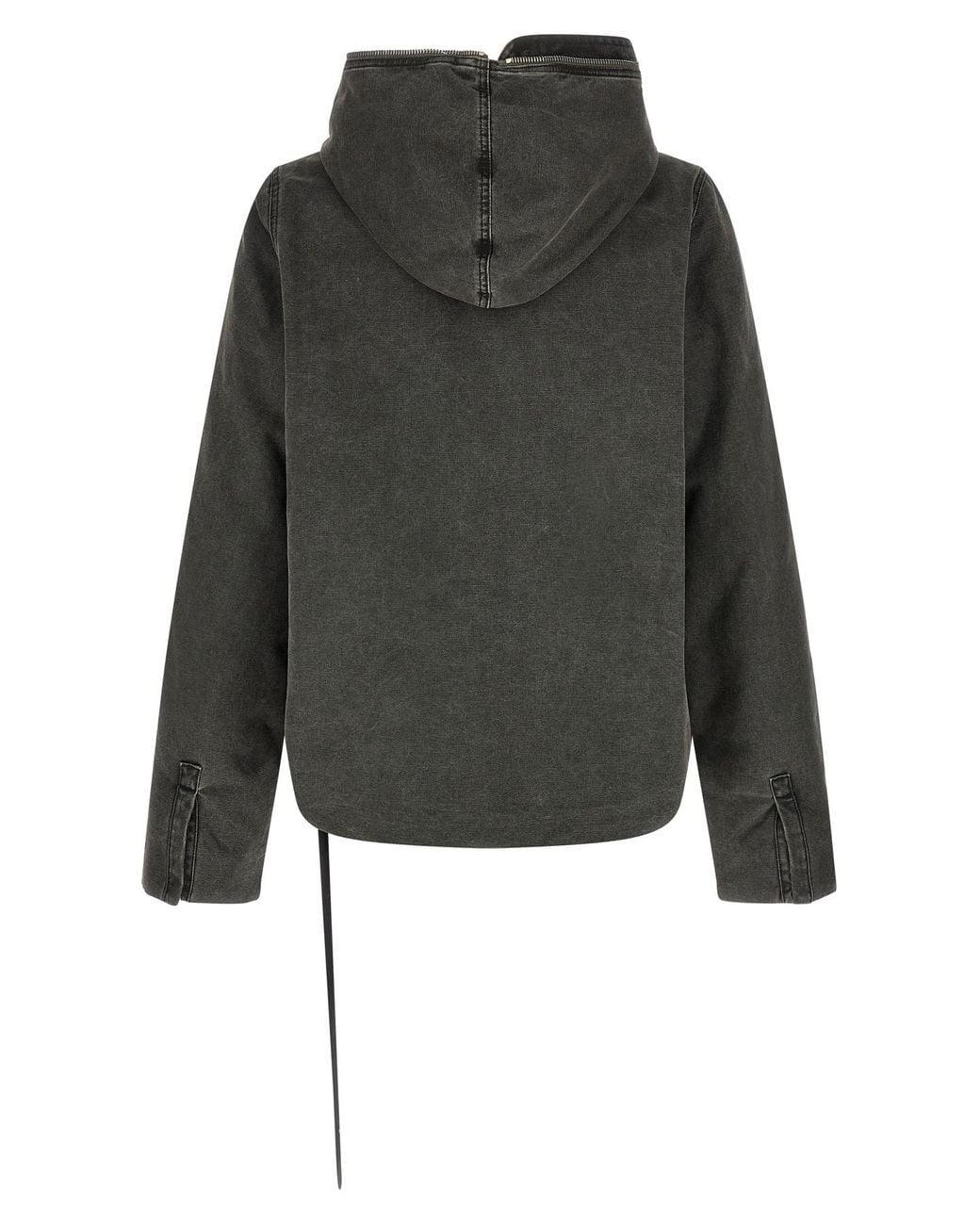 Rick Owens Black Gimp Zipfront Jacket for men